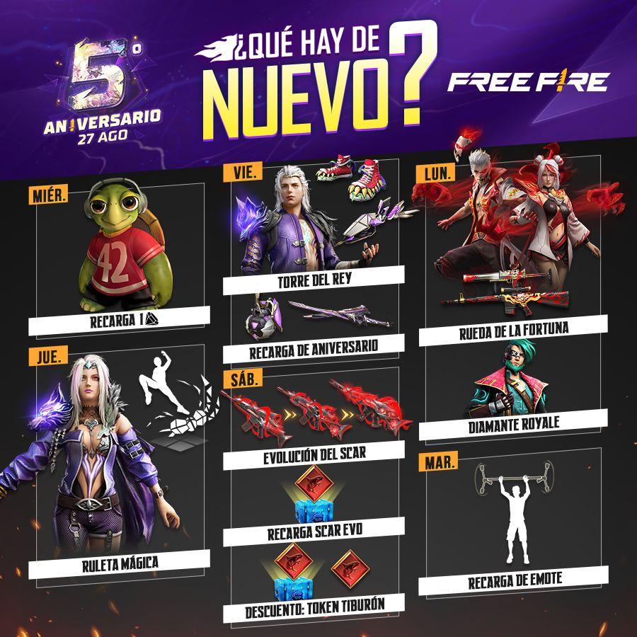 calendario actualizado cuando son los proximos eventos en free fire descubrelo